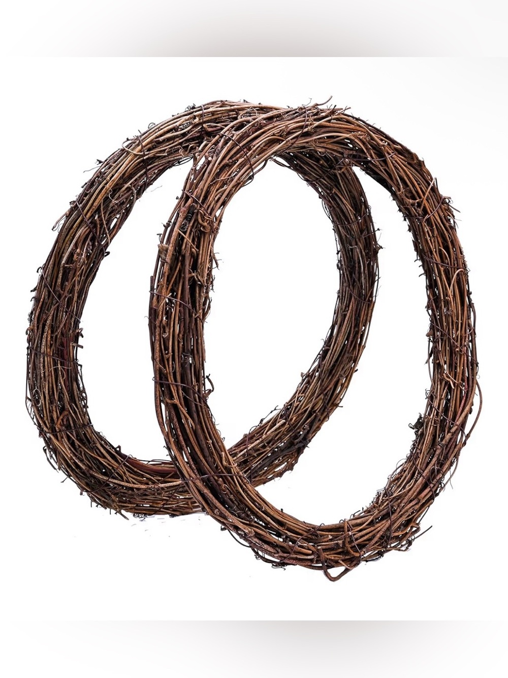 Grapevine Wreath, 2 PCS 12 Inch Natural Vine Wreath for Crafts